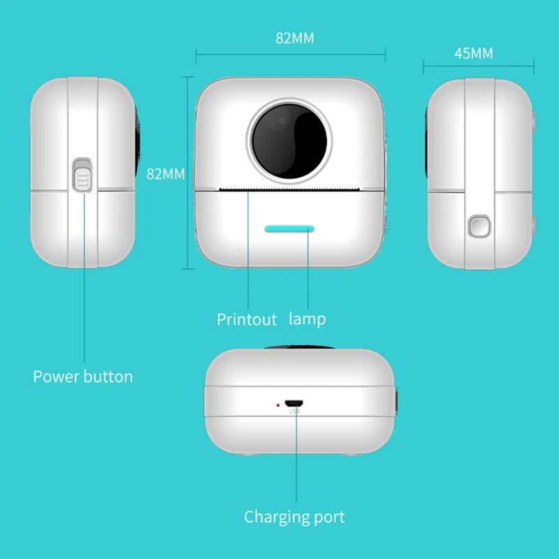 2023 Hot Seller Mini Printer Portable Digital Photo Thermal Label Printer for Children Gifts Pocket Thermal Printer