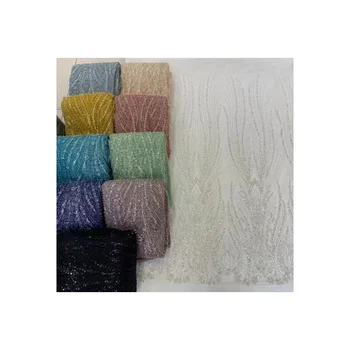 Hot Sale Sexy Lace Mesh Beaded Tulle Embroidered Mesh Or Lace Fabric