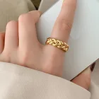 Wedding Gold Ring Baroli Women Wedding 18k Gold Plated Brass Link Chain Chunky Knuckle Ring