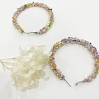 Silver Hoop Earrings European And American Fashion Pink Romantic Sequins Big Silver Hoop Earrings For Women