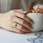 Rings Ring 925 Turquoise And Opal Stone Rings Vintage Jewelry Open Ring Silver 925 Sterling Stone Rings