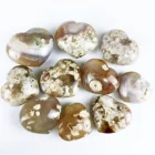 Crystal Heart Shape Wholesale Natural Cherry Blossom Flower Agate Crystal Gemstones Heart Shape