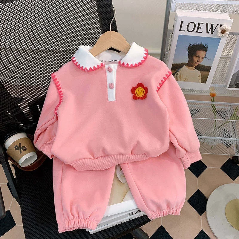 Spring Autumn Style Cartoon with Long Sleeves suit for Boys and Girls Two-Pieces Baby Kids Clothing Set Wholesale Factory