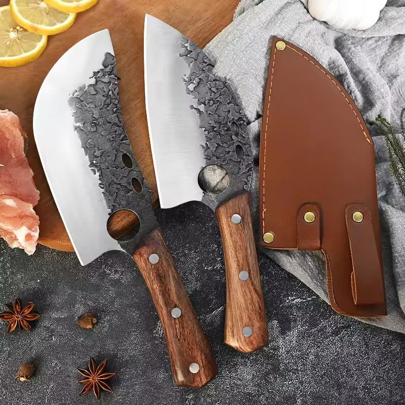 Hot Sell Chef Knife Stainless Steel Butcher Boning Knife with Solid Wood Handle Forged Kitchen Knife Professional Boning