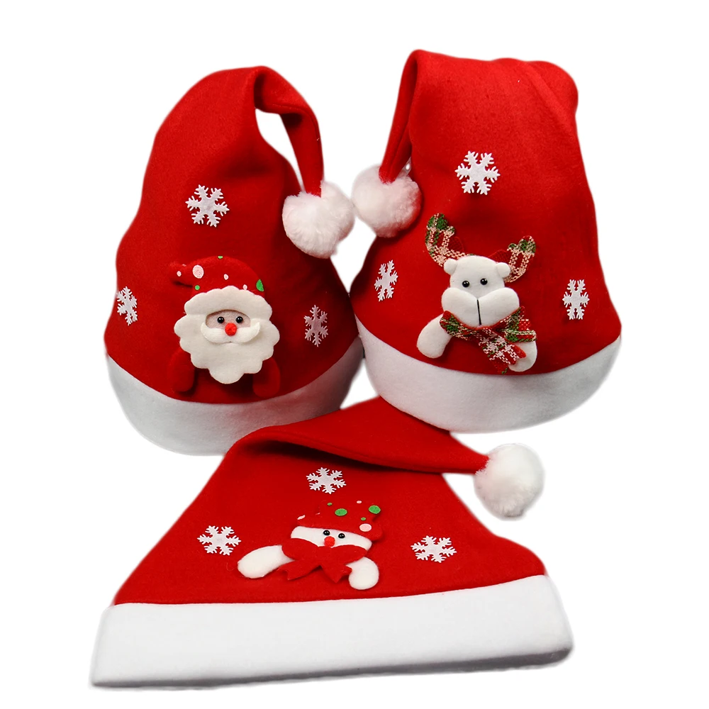 Hot Selling Reindeer Snowman Animated Pattern Chartlet Santa Hat Kids Christmas  Hat - Buy Animated Santa Hats,Hot Sale Cute Funny Classic Red Cloth Fabric  Santa Claus Snowman Elk Bear Christmas Hats Led
