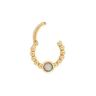 Clip On Milskye Clip On Earring Women's Jewelry 18K Gold Beaded Opal Cartilage Earring
