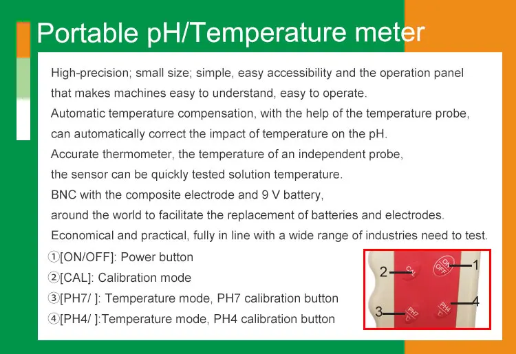 ph-113 temperature ph electrode sensor probe ph me