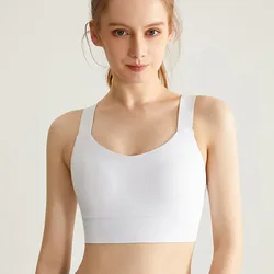 Vendors One-Piece Fixed Chest Pad Double-Row Adjustable Back Buckle High Impact Running Sport Bra High Support Adjustable