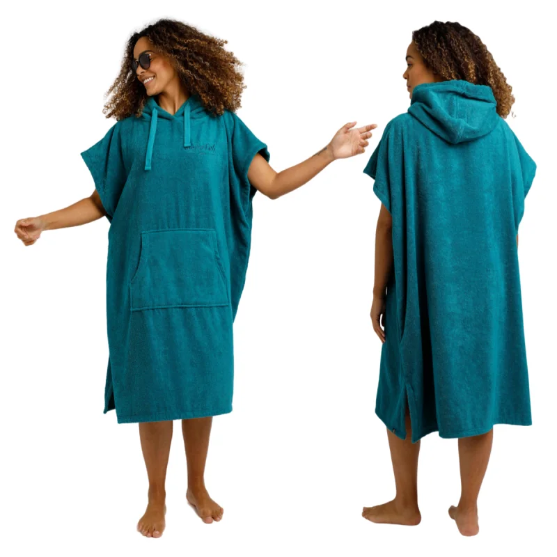 short sleeves women surf poncho hoodie towel