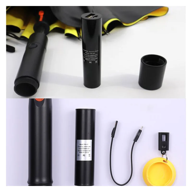 KLH393 8K USB Charging Umbrella With Fan Summer Cooling Sun Block Straight Umbrella Luxury Business Gift Umbrella