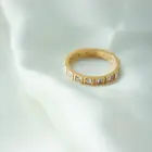 316l Steel Chris April In Stock 316L Stainless Steel Minimalist PVD Gold Plated Fully-jewelled Ziron Ring