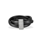 3 Finger Rings New 3 Layer Cross Finger Rings Black Ceramic Fine Jewelry Rings Wholesale