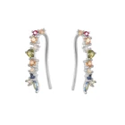 Earrings Cz NEW Minimalist Colorful Climber Earrings With CZ Gold CZ Line Ear Climber For Girls