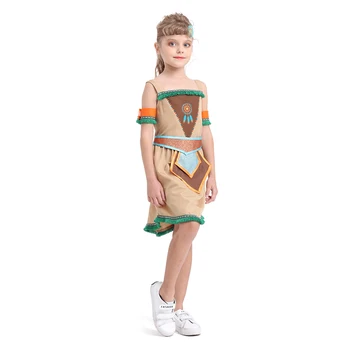 Halloween indians party costumes American indian costume kids girls dancing clothing india
