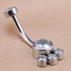 Navel Belly Navel Piercing Titanium Bezel Zircon Belly Button Navel Bar Ring Body Piercing Jewellery