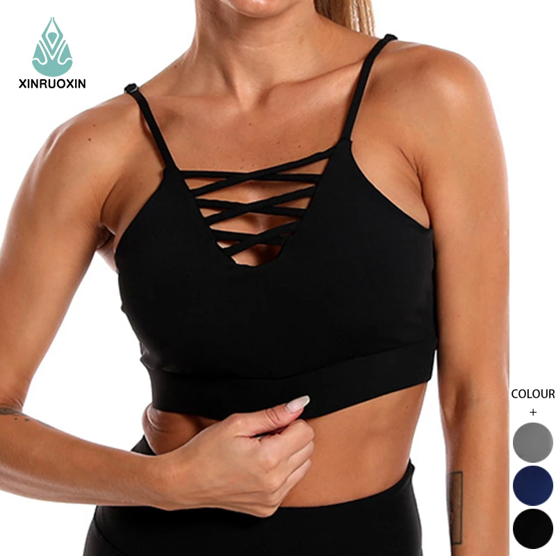 Breathable Fast Dry Running Sport Bra Wholesale Women Cross Back High Support Yoga Sports Bra Quantity Recycled Sports Bra