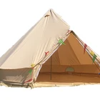 Family Waterproof Outdoor Custom Canvas White Sahara Bell Tent 2 Door Family Camping Tent