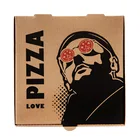 Box Pizza Custom Logo White Brown Custom Design Food Box Corrugated Paper Brown Pizza Box