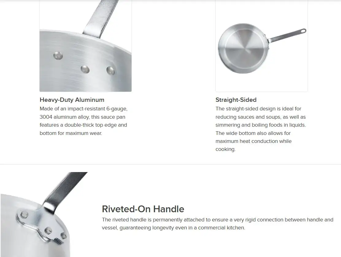 6qt Commercial Saucepan Aluminum Heavyduty Large Induction Stock Pot