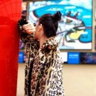 Winter Coat Women's Winter Leopard Faux Fur Coat Fake Fur Long Coat