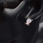 Stud Earrings Earrings E0301 High Quality Silver Cat Zircon Stud Earrings Zircon Women's Earrings