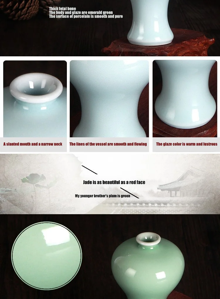 product wholesale celadon vase en cramique modern decorative ceramic porcelain bud flower mini ceramic vases for home decor719-7