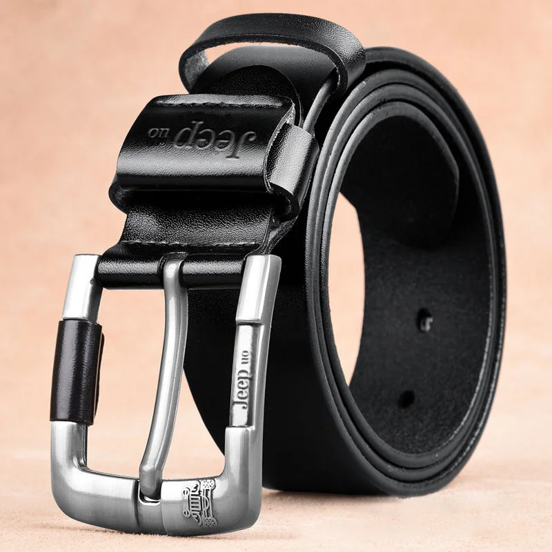 New foreskin buckle leather men's belt simple leisure needle buckle belt