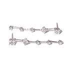 Earrings Earrings FFT Natural Diamond Stones Double Rhombus Stud Long Earrings Set From China