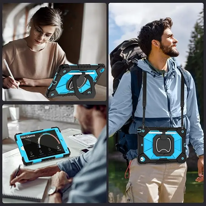 product protective case with screen protector pen holder 360 rotating stand for apple 9th generation for ipad 102 inch-5