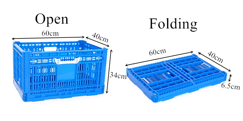 Manufacturer Wholesale Large Capacity Collapsible Crates Plastic for Fruits and Vegetables supplier