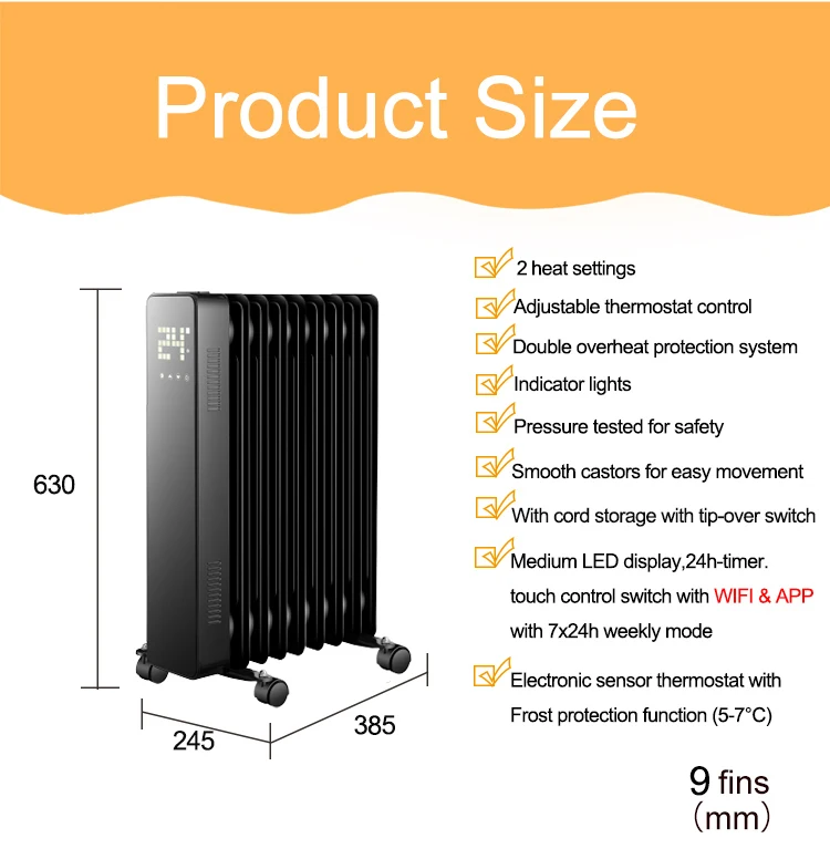 Electric Heater, 1000W, 1500W, 2000W, 2500W - detail 4