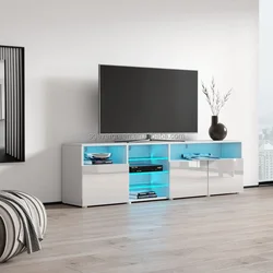 Storage Cabinet New style living room cabinet wood led light tv stands unit mdf modern style