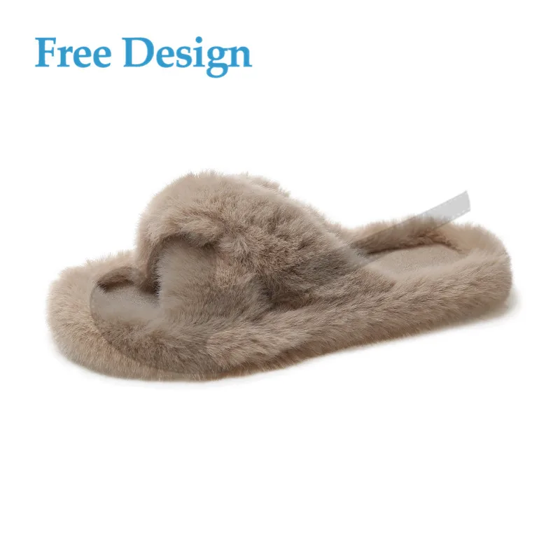 fluffy platform slippers