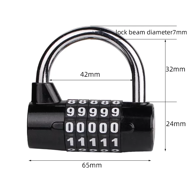 5-digit code security password zinc alloy padlock for gym toolbox cabinet combination padlock