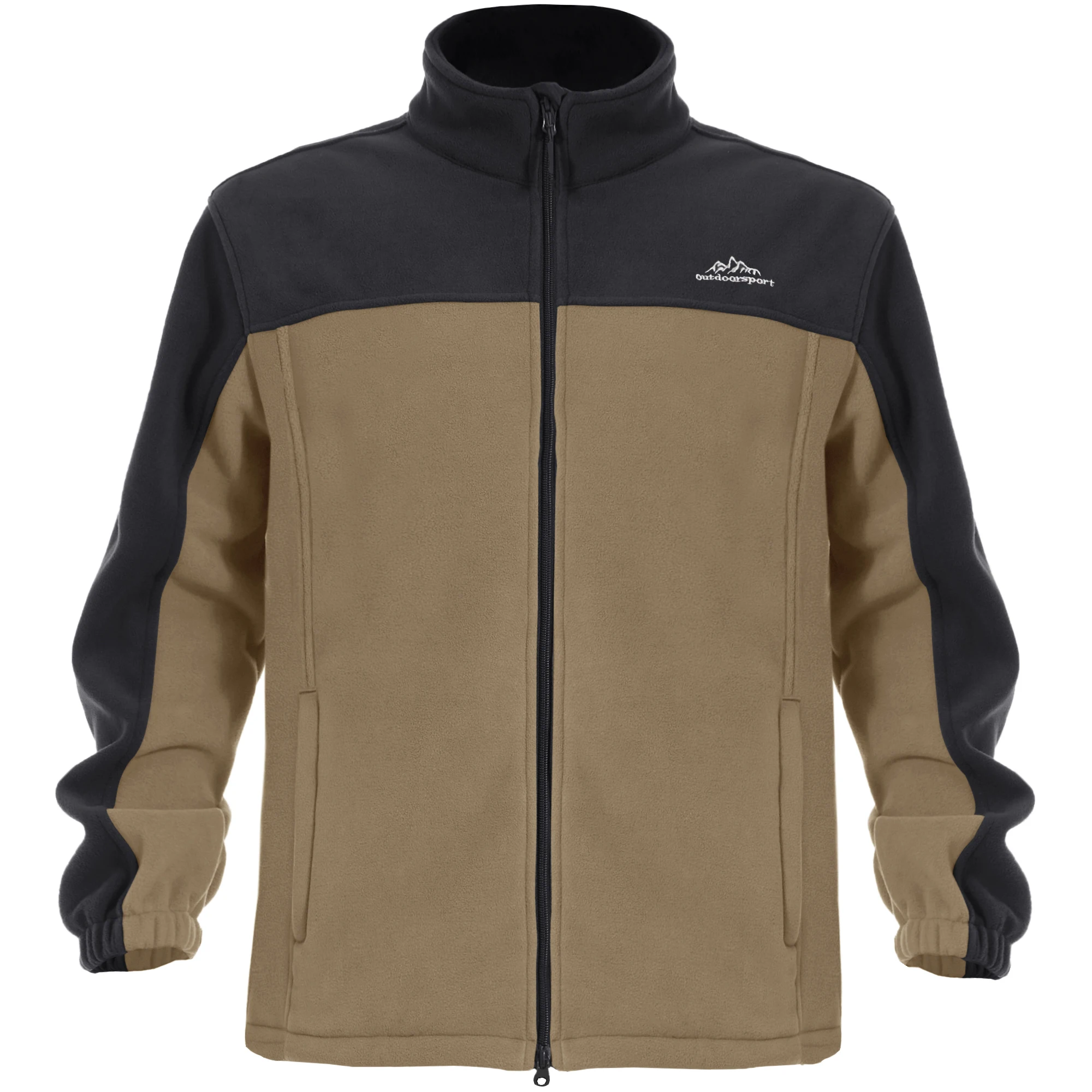 Men's Tactical Soft Shell Polar Fleece Jacket Stand Collar Windproof Hiking Jacket Coat