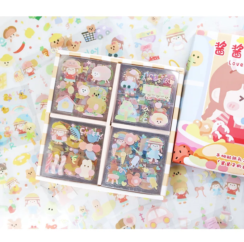 Cute Cartoon Rabbit Milk Bear Gift Box - 100 Stickers