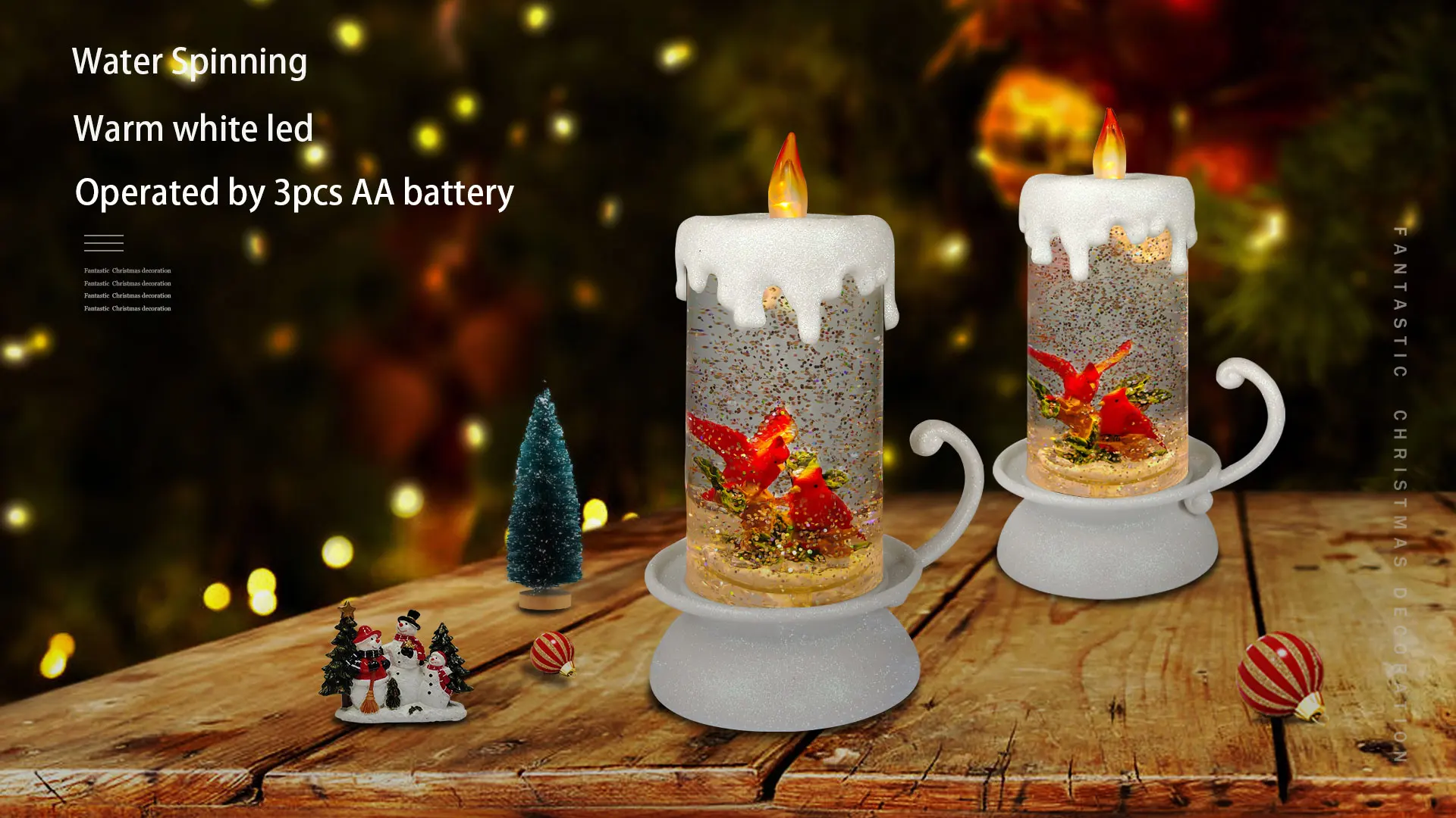 new shaped candle gift swirling glitter snowflake christmas led