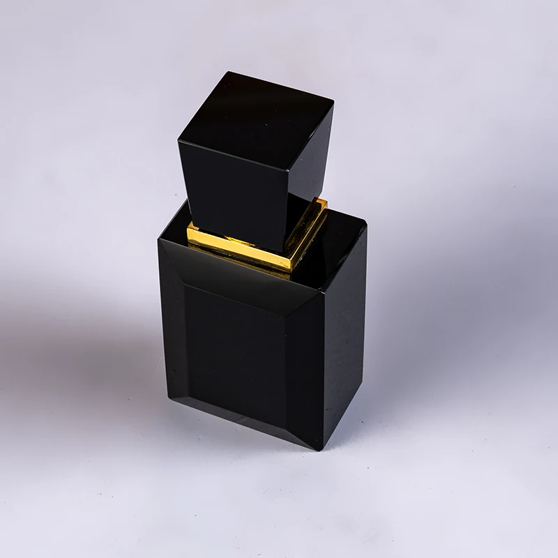 product hot selling black square box 6ml glass empty bottle elegant fashion temperament crystal perfume bottle-4