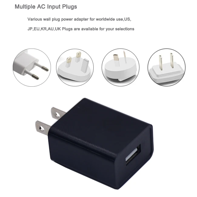 UL Listed Universal AC Small Cube Plug In US Plug PC Fireproof 5W USB A Port 5V 1A Wall Travel Charger Micro Usb Charger Adapter