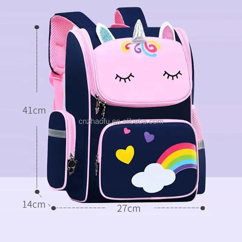 cartoon unicorn girls backpack cute colorful children school bags waterproof book bags for kids