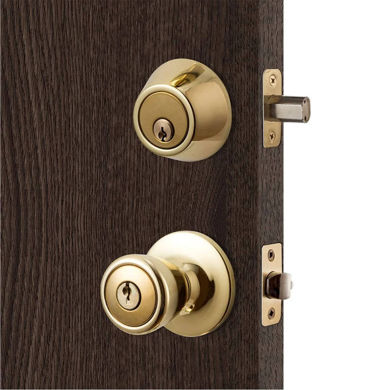 Entrance Lever Knob Combo Entry Door Lockset With Deadbolt Lock Set