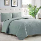 Bedding Bedspread Coverlet Set Spa Mint - Comforter Bedding Cover - Oversized 3-Piece Quilt Set