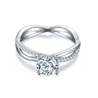 Jewelry Diamond Jewelry Supplier Twisted Ring 6.5MM D VVS Certificated Moissanite Diamond Ring With GRA