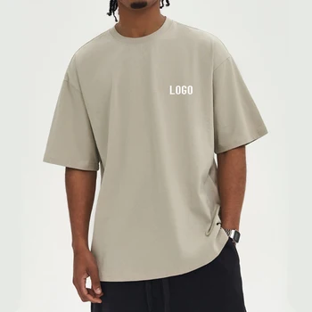 High Quality Heavy Weight 100% Cotton Blank Men T Shirt Plain Casual Men's Tshirt Oversized Drop Shoulder T-Shirt