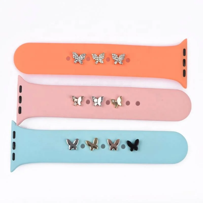 2023 New Silicone Strap decoration charms  For iWatch Band  Sport Bracelet For Iwatch Series 7 6 5 4 3 Se Band decoration