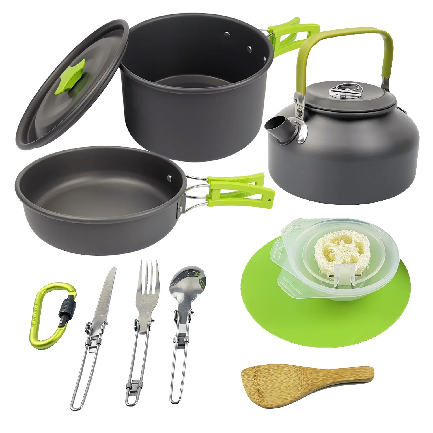 Hot Selling Camping Cookware Aluminium Alloy Folding Camping Cooking Set Camping Accessories