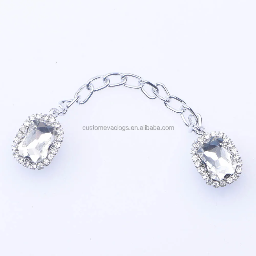 hot selling chain clog charms diamond clog charms designer chain charms for clogs