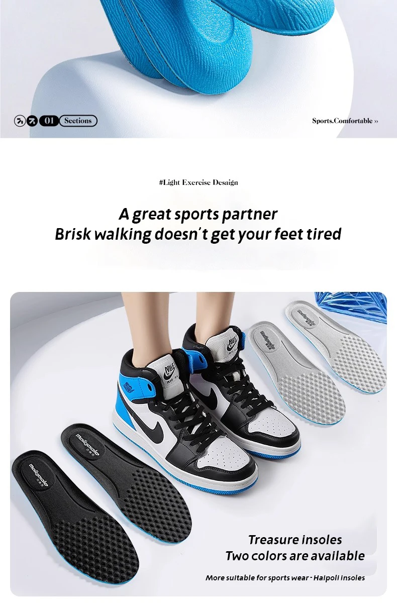 Hfb6880b9030e42b599b75f02232773c4e Lightweight Comfort Sports Shoes Soft Soled Insoles Walking Running Shoe Inserts Sweat Shock Absorbing Odor Prevention Foot beds