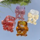 Jewelry MuXi The 2021 New Smudged Bow Ring Diy Resin Personality Ring Fashion Jewelry