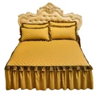 Skirt Cotton Luxury Lace Bed Skirt Thickened Bedspread 2/3 Pcs Cotton Queen Bedded Set 2/3Pcs Bed Skirt Cotton